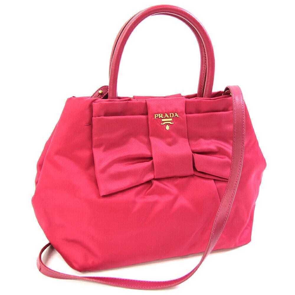 Prada handbag Pink Leather Crossbody Shoulder Bag Ribbon